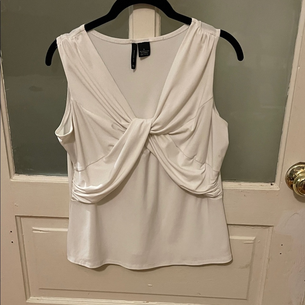 new directions White Twist-Front Sleeveless Camisole